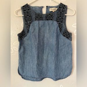 Madewell Sleeveless Embroidered top